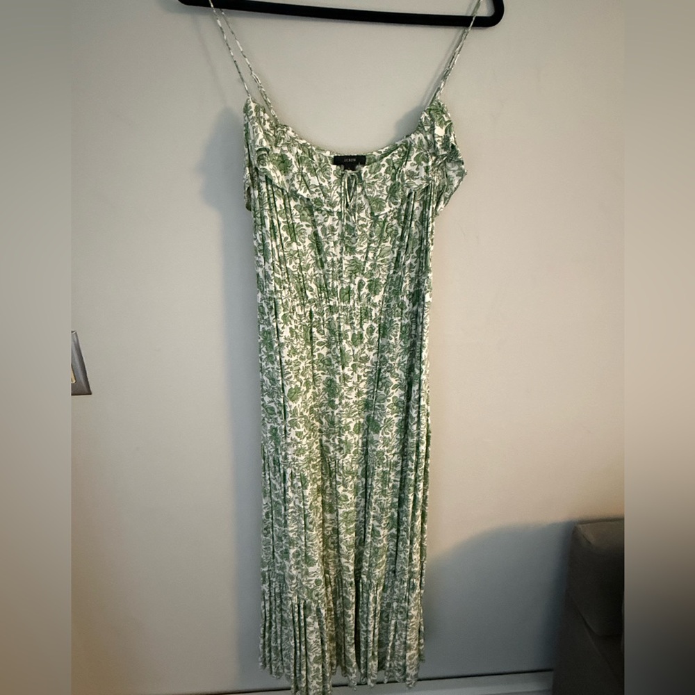 J. Crew Green Floral Dress